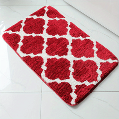 Soft Non-Slip Geometric Bath Rug Absorbent Washable Shower Carpet