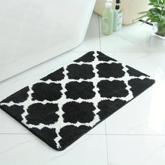 Soft Non-Slip Geometric Bath Rug Absorbent Washable Shower Carpet