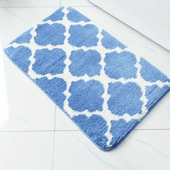 Soft Non-Slip Geometric Bath Rug Absorbent Washable Shower Carpet