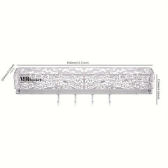 Wall Mount Bathroom Storage Rack with Hooks & Tray