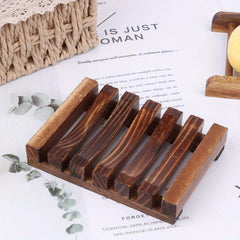 Stylish Wooden Soap Dish Tray Rack - Organize Your Soap in Style