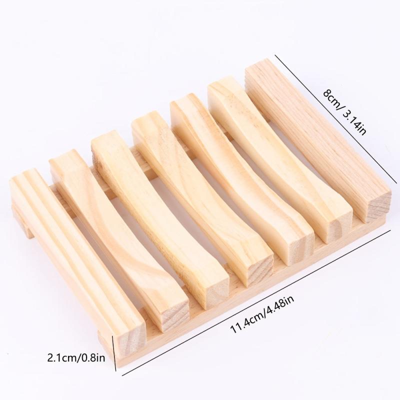 Stylish Wooden Soap Dish Tray Rack - Organize Your Soap in Style