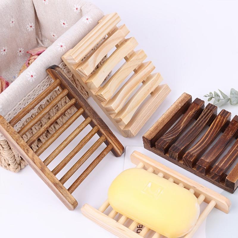 Stylish Wooden Soap Dish Tray Rack - Organize Your Soap in Style