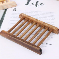 Stylish Wooden Soap Dish Tray Rack - Organize Your Soap in Style