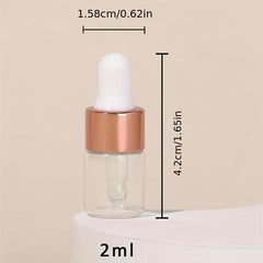 3pcs 2ML Clear Mini Dropper Bottles for Essential Oil Perfume