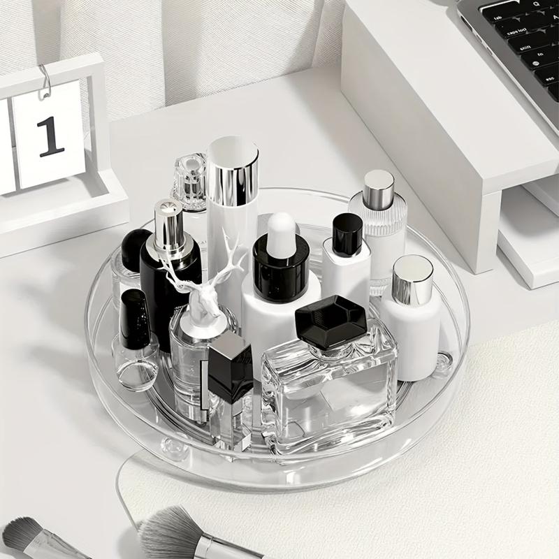 Transparent Rotating Cosmetic Rack Storage Tray Multifunctional Organizer