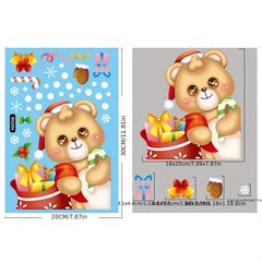 6pcs Christmas Window Sticker Snowman Santa Claus Decoration