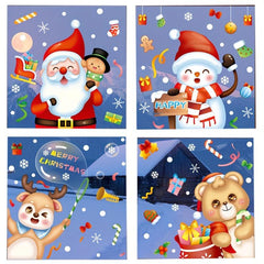 6pcs Christmas Window Sticker Snowman Santa Claus Decoration