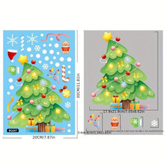 6pcs Christmas Window Sticker Snowman Santa Claus Decoration