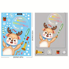 6pcs Christmas Window Sticker Snowman Santa Claus Decoration