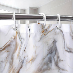 Gray Marble Bathroom Shower Curtain Abstract Modern Waterproof