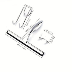 25.4cm Shower Squeegee Anti-Slip Handle Stainless Bathroom Squeegee