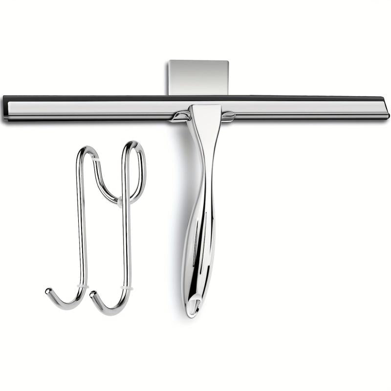 25.4cm Shower Squeegee Anti-Slip Handle Stainless Bathroom Squeegee