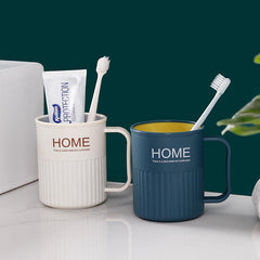 Plastic Mouthwash Cup with Toothbrush Holder - Convenient Bathroom Accessory