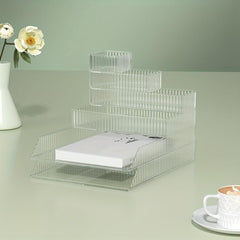 Transparent Cosmetic Storage Box with Shelf