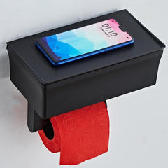 Toilet Paper Holder with Storage Box Stainless Steel Bathroom Tissue Rack