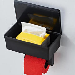 Toilet Paper Holder with Storage Box Stainless Steel Bathroom Tissue Rack