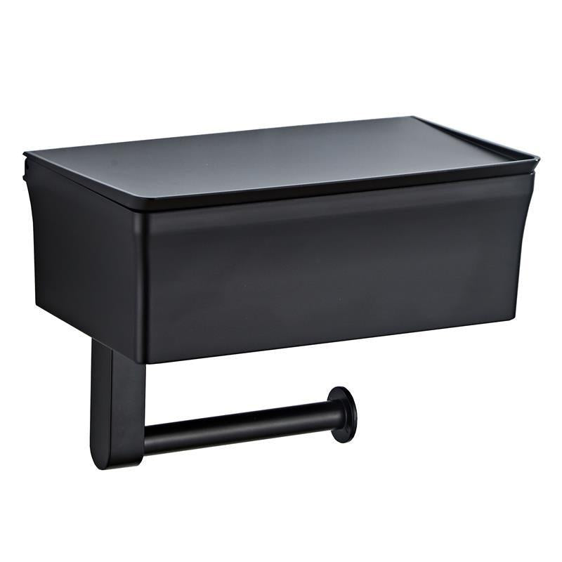 Toilet Paper Holder with Storage Box Stainless Steel Bathroom Tissue Rack