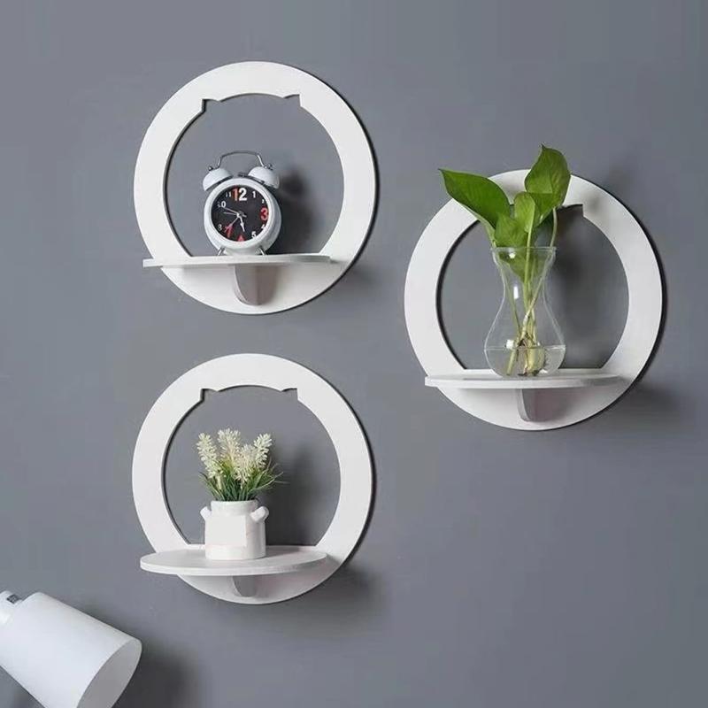 PVC Wall Mounted Makeup Organizer Hanging Shelf for Cosmetics Storage