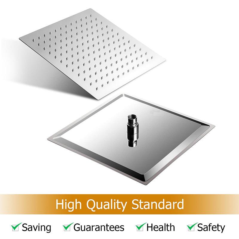 Large Square Rain Shower Head Stainless Steel High Flow Universal Mount