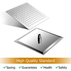 Large Square Rain Shower Head Stainless Steel High Flow Universal Mount