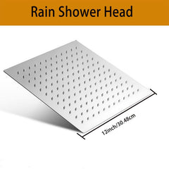 Large Square Rain Shower Head Stainless Steel High Flow Universal Mount
