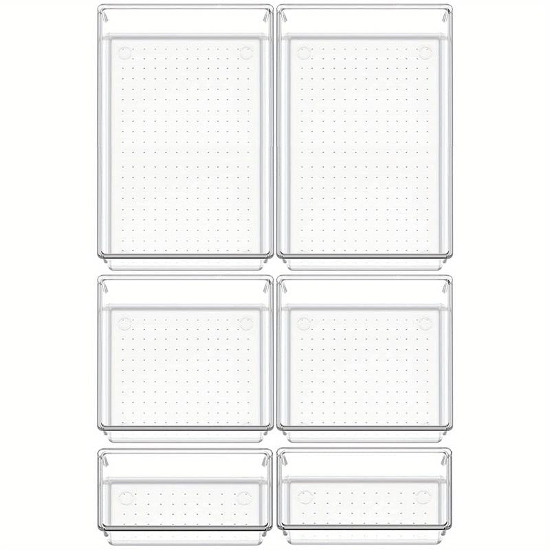 15Pcs Bathroom Drawer Tray Dividers Set Desk Organizer Plastic Vanity Trays