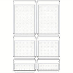 15Pcs Bathroom Drawer Tray Dividers Set Desk Organizer Plastic Vanity Trays