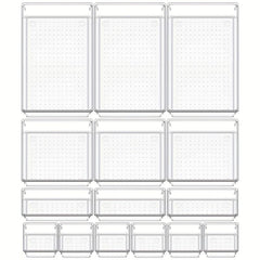15Pcs Bathroom Drawer Tray Dividers Set Desk Organizer Plastic Vanity Trays