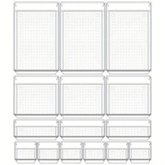 15Pcs Bathroom Drawer Tray Dividers Set Desk Organizer Plastic Vanity Trays