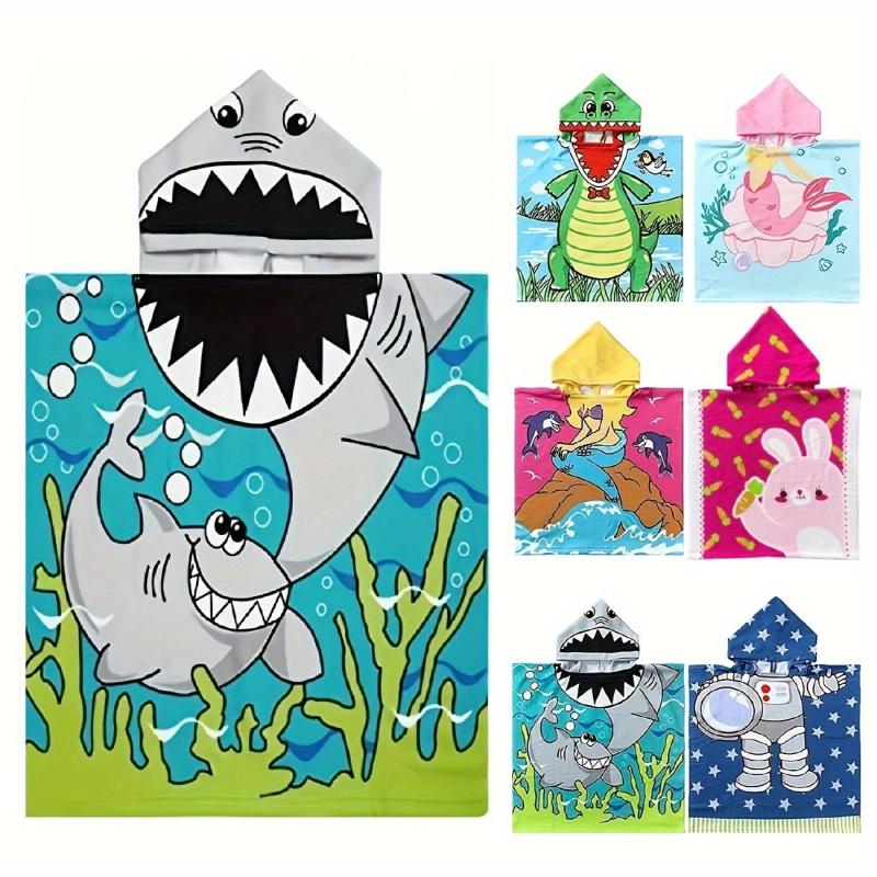 Kid's Cartoon Animals Hooded Beach Towel Soft Microfiber Towel for Bath