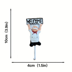 Chef Figure Wall Hooks Towe Hanger Holder
