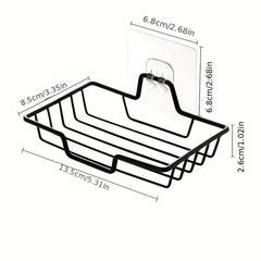 Bathroom Storage Rack with Adhesive Hooks