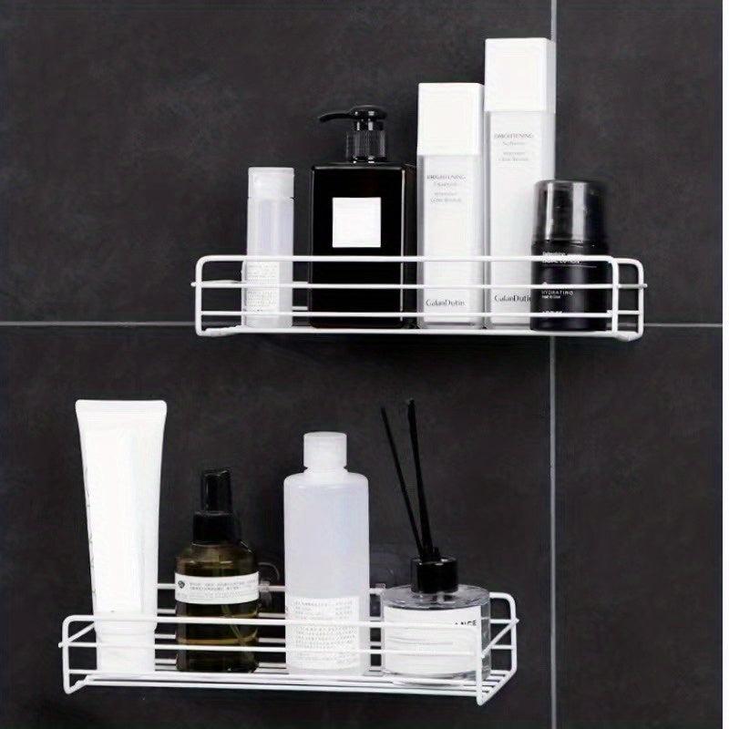 Bathroom Storage Rack with Adhesive Hooks
