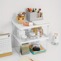 Bathroom Storage Rack Foldable Desktop Toiletries Organizer Tray
