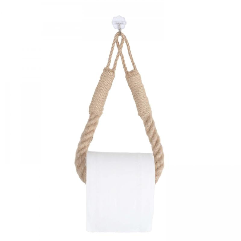 Hemp Rope Paper Towel Holder Cotton Rope Weaving Storage Rack