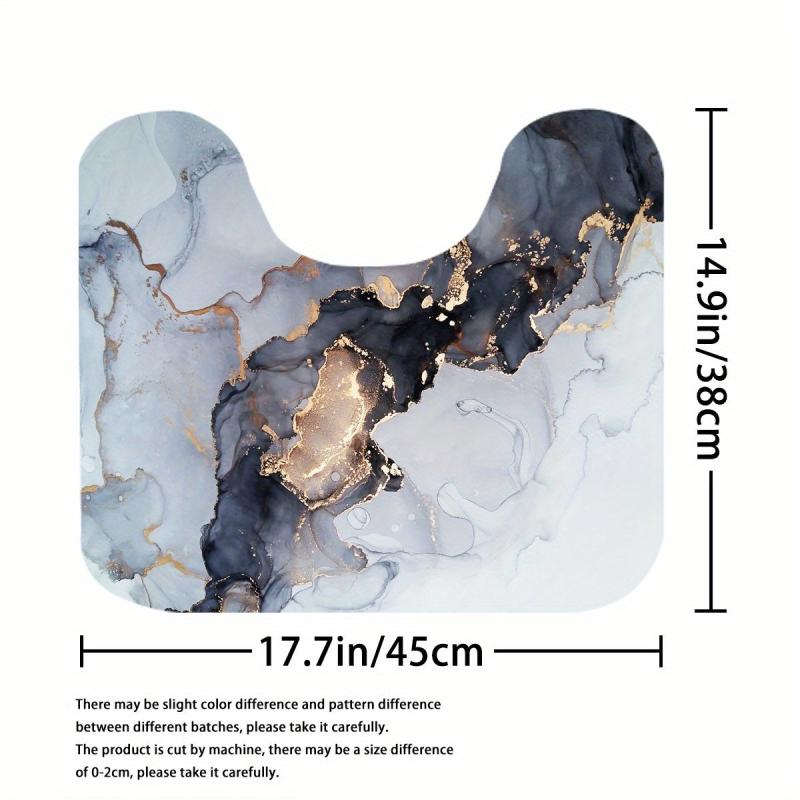 Natural Marble Pattern Bathmat Non-slip Cozy Bathroom Rug Toilet Mat