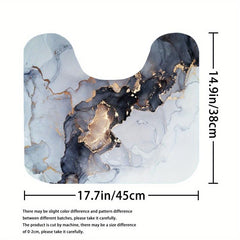 Natural Marble Pattern Bathmat Non-slip Cozy Bathroom Rug Toilet Mat