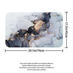 Natural Marble Pattern Bathmat Non-slip Cozy Bathroom Rug Toilet Mat