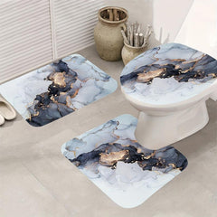 Natural Marble Pattern Bathmat Non-slip Cozy Bathroom Rug Toilet Mat