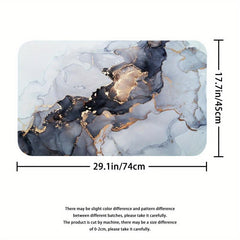Natural Marble Pattern Bathmat Non-slip Cozy Bathroom Rug Toilet Mat
