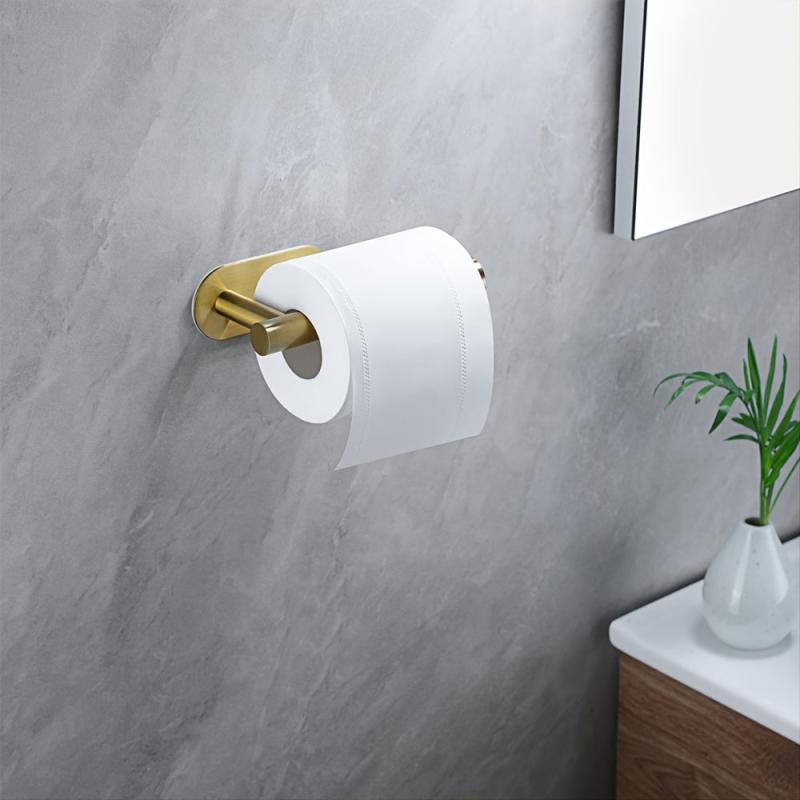 3 Pack Adhesive Toilet Paper Holder Brushed Stainless Steel