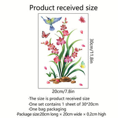 Flower Pattern Toilet Lid Decal Self Adhesive Sticker Bathroom Decor
