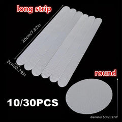 30Pcs Clear Bathroom Non-slip Stickers - Safety Bathtub Strips - Adhesive Decals