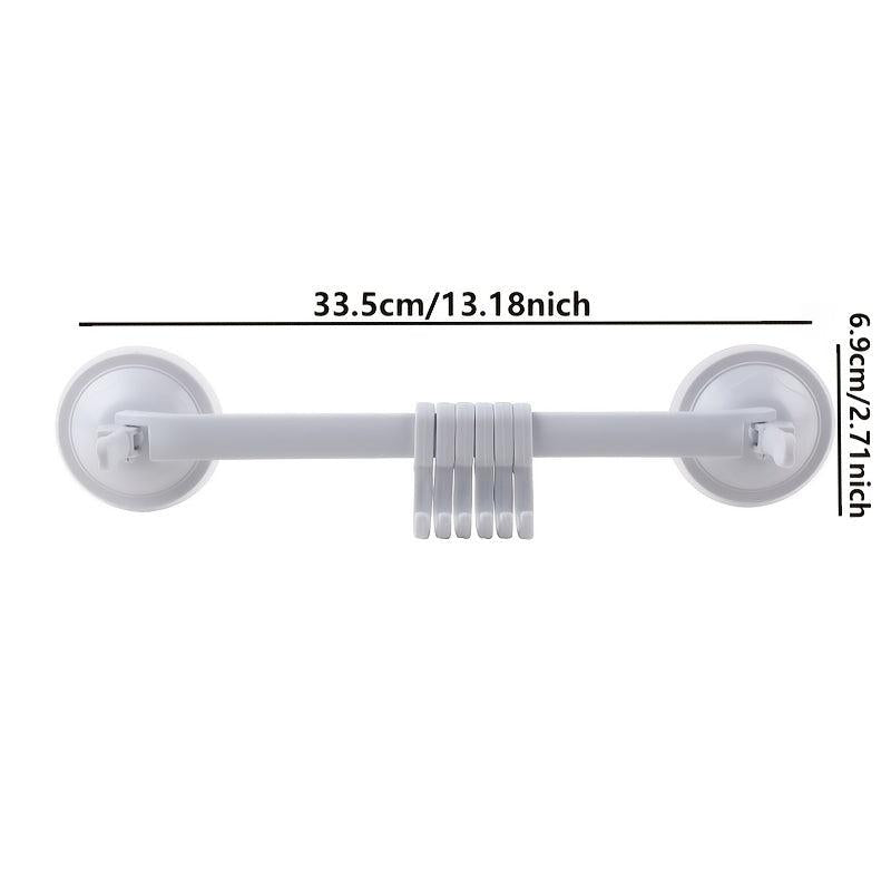 Adjustable Double Suction Cup Coat Hook Rack with 6 Hooks