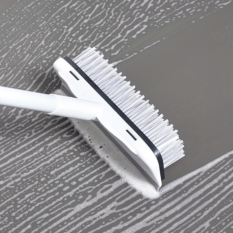 Long Handle Floor Scrub Brush Bathroom Cleaning Tool 2-in-1 Scrape & Brush