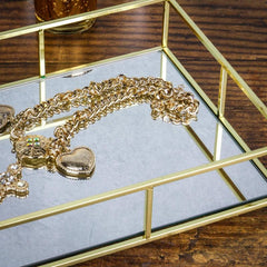Stylish Metal Mirror Tray for Jewelry Cosmetics Organizing