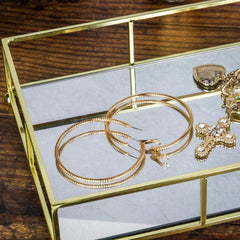 Stylish Metal Mirror Tray for Jewelry Cosmetics Organizing