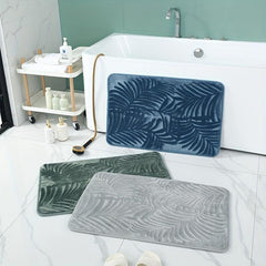 Soft Memory Foam Toilet Mat, Grey Green, Rapid Water Absorption