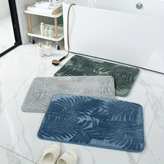 Soft Memory Foam Toilet Mat, Grey Green, Rapid Water Absorption